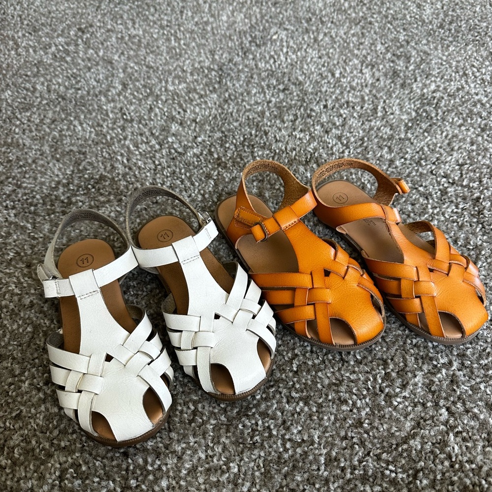 Cat & Jack White and Orange Kids' Sandals